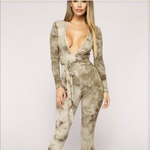 Olive Tie dye jumpsuit